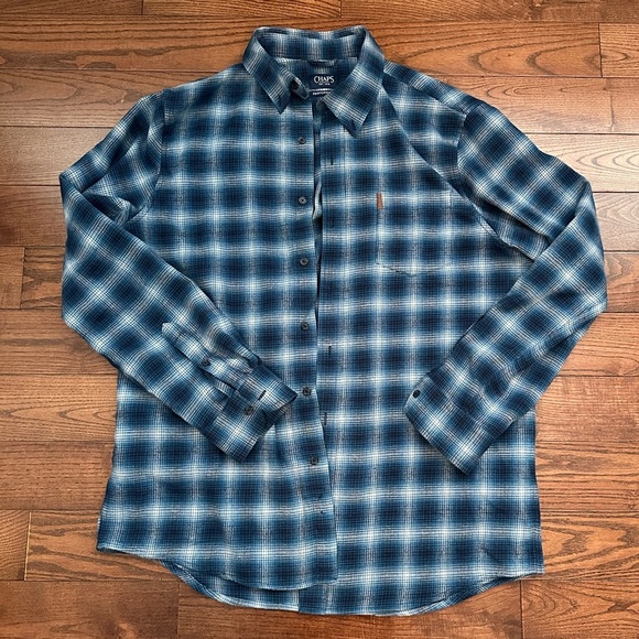 Chaps Blue Button Down Flannel Shirt - Picture 1 of 6